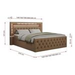 Łóżko kontynentalne GOLD 9 200x200 - H3 - brązowy, ekoskóra