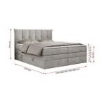 Łóżko kontynentalne PREMIUM 10 KING 120x200 - H3 - jasnoszary, struktura