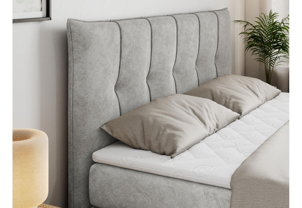 Łóżko kontynentalne PREMIUM 10 KING 120x200 - H3 - jasnoszary, struktura