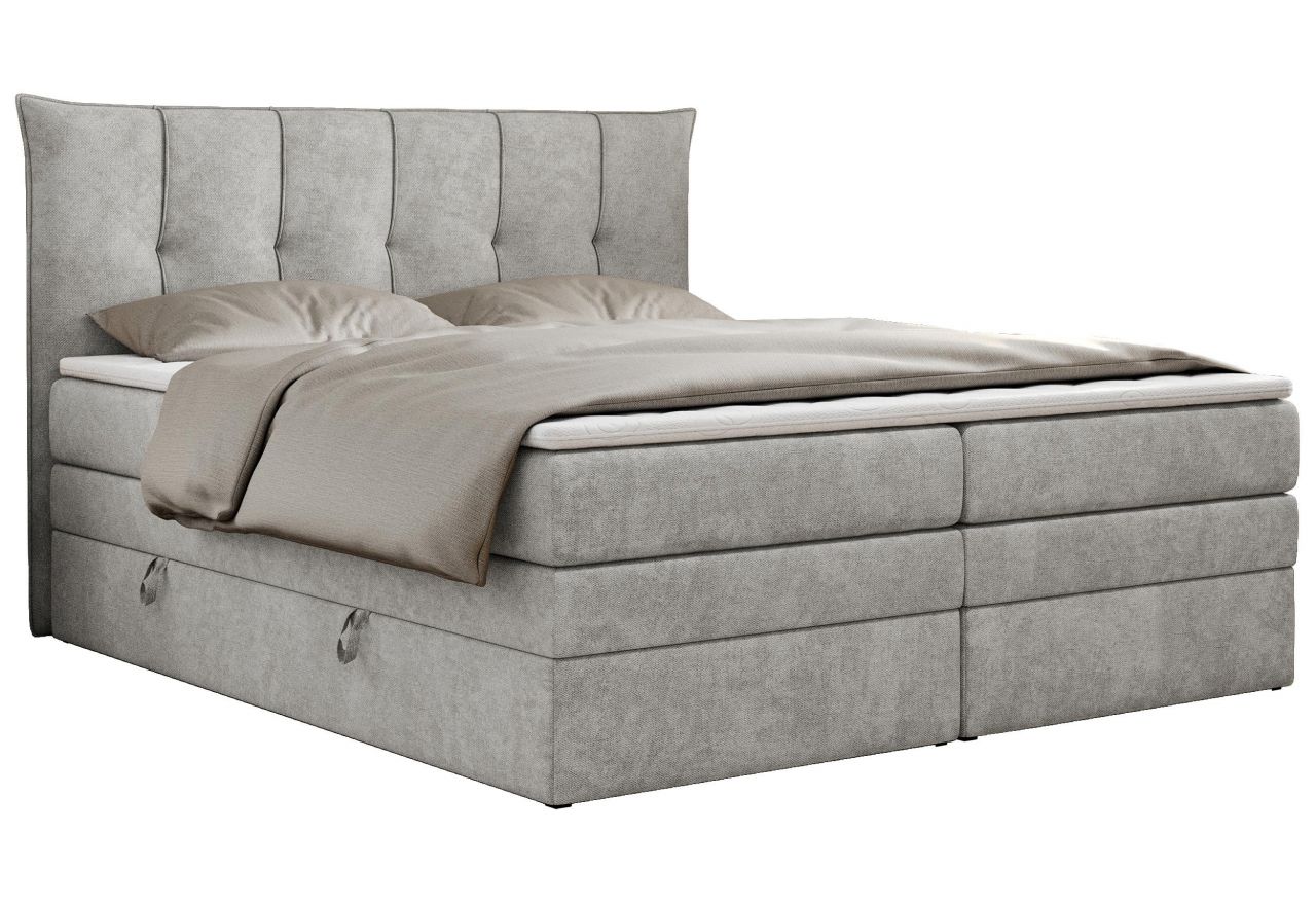 Łóżko kontynentalne PREMIUM 10 KING 140x200 - H3 - jasnoszary, struktura