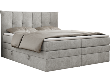 Łóżko kontynentalne PREMIUM 10 KING 160x200 - H3 - jasnoszary, struktura