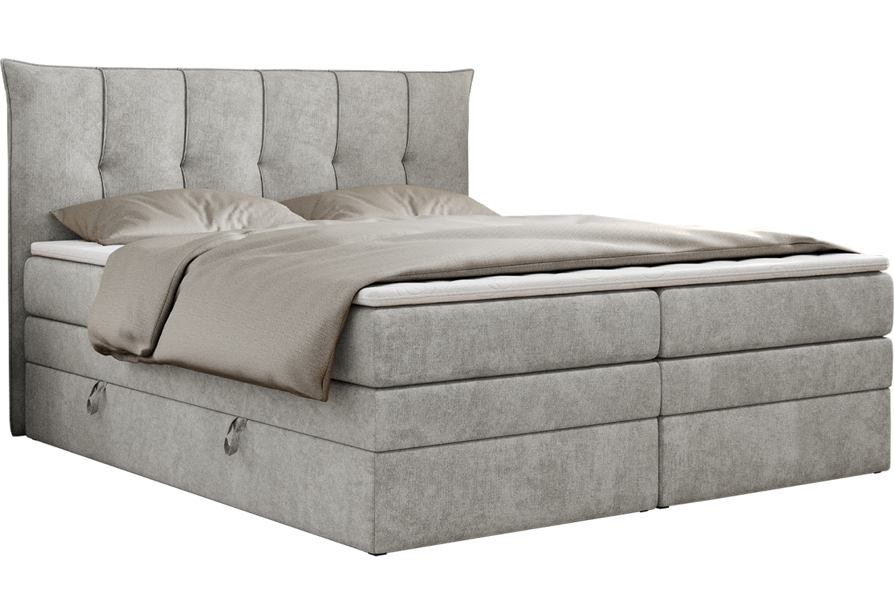 Łóżko kontynentalne PREMIUM 10 KING 160x200 - H3 - jasnoszary, struktura