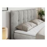 Łóżko kontynentalne PREMIUM 10 KING 160x200 - H3 - jasnoszary, struktura