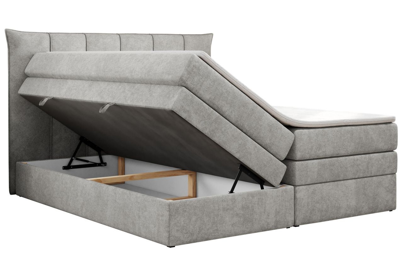 Łóżko kontynentalne PREMIUM 10 KING 200x200 - H4 - jasnoszary, struktura