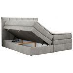 Łóżko kontynentalne PREMIUM 10 KING 200x200 - H4 - jasnoszary, struktura