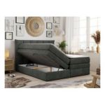 Łóżko kontynentalne PREMIUM 10 KING 120x200 - H3 - ciemnoszary, struktura