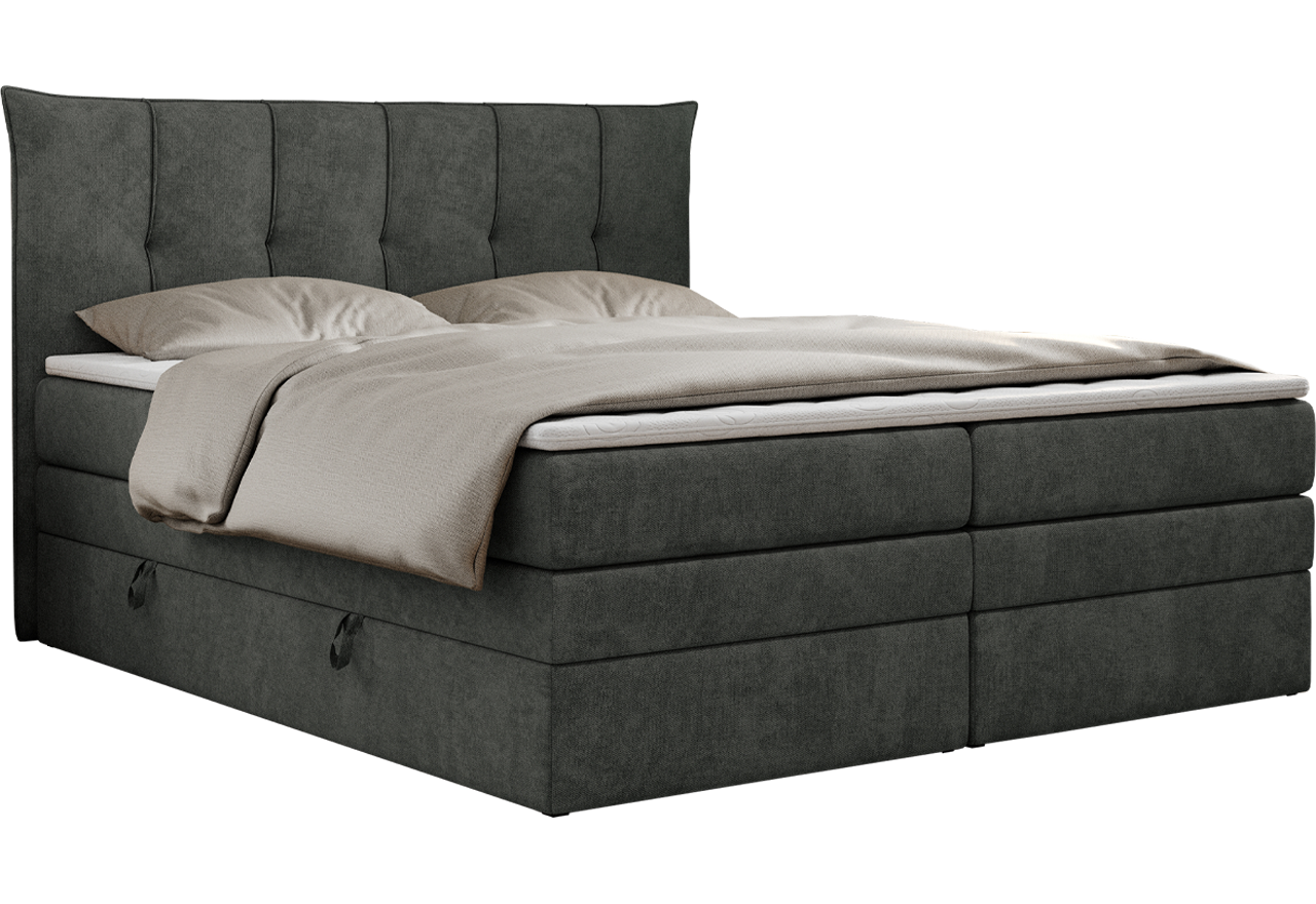 Łóżko kontynentalne PREMIUM 10 KING 180x200 - H3 - ciemnoszary, struktura