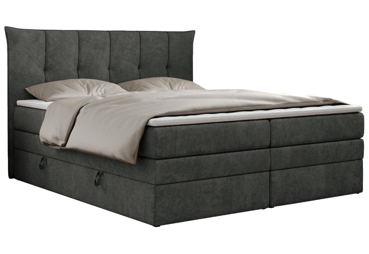 Łóżko kontynentalne PREMIUM 10 KING 120x200 - H4 - ciemnoszary, struktura