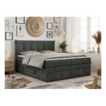 Łóżko kontynentalne PREMIUM 10 KING 140x200 - H4 - ciemnoszary, struktura