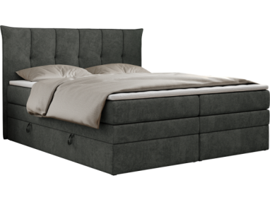 Łóżko kontynentalne PREMIUM 10 KING 160x200 - H4 - ciemnoszary, struktura