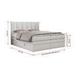 Łóżko kontynentalne PREMIUM 10 KING 120x200 - H3 - biały, ekoskóra