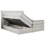 Łóżko kontynentalne PREMIUM 10 KING 140x200 - H3 - biały, ekoskóra