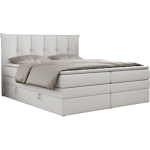 Łóżko kontynentalne PREMIUM 10 KING 160x200 - H3 - biały, ekoskóra