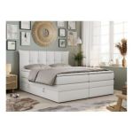 Łóżko kontynentalne PREMIUM 10 KING 180x200 - H3 - biały, ekoskóra