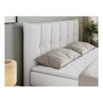 Łóżko kontynentalne PREMIUM 10 KING 140x200 - H4 - biały, ekoskóra