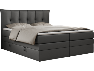 Łóżko kontynentalne PREMIUM 10 KING 200x200 - H3 - ciemnoszary, ekoskóra