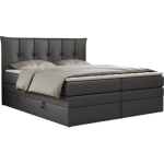 Łóżko kontynentalne PREMIUM 10 KING 180x200 - H4 - ciemnoszary, ekoskóra