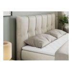 Łóżko kontynentalne PREMIUM 10 KING 160x200 - H3 - beżowy, welwet