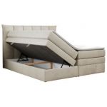 Łóżko kontynentalne PREMIUM 10 KING 180x200 - H3 - beżowy, welwet