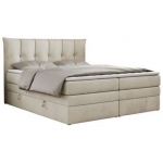 Łóżko kontynentalne PREMIUM 10 KING 200x200 - H3 - beżowy, welwet
