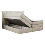 Łóżko kontynentalne PREMIUM 10 KING 120x200 - H4 - beżowy, welwet