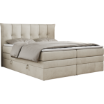 Łóżko kontynentalne PREMIUM 10 KING 200x200 - H4 - beżowy, welwet