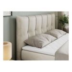 Łóżko kontynentalne PREMIUM 10 KING 200x200 - H4 - beżowy, welwet