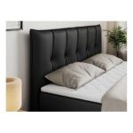 Łóżko kontynentalne PREMIUM 10 KING 140x200 - H3 - czarny, ekoskóra