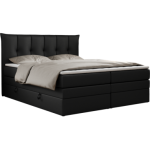 Łóżko kontynentalne PREMIUM 10 KING 180x200 - H4 - czarny, ekoskóra