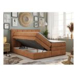 Łóżko kontynentalne PREMIUM 10 KING 120x200 - H3 - pomarańczowy, struktura