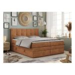 Łóżko kontynentalne PREMIUM 10 KING 180x200 - H3 - pomarańczowy, struktura