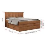 Łóżko kontynentalne PREMIUM 10 KING 180x200 - H3 - pomarańczowy, struktura