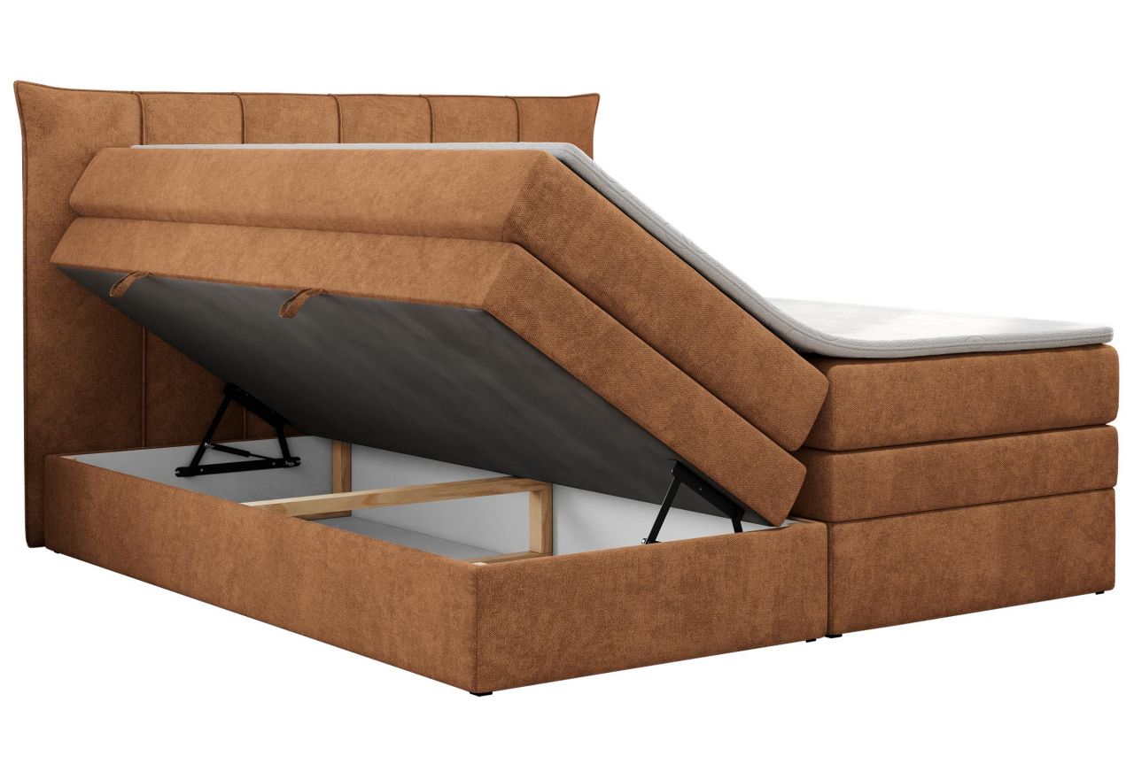 Łóżko kontynentalne PREMIUM 10 KING 200x200 - H3 - pomarańczowy, struktura