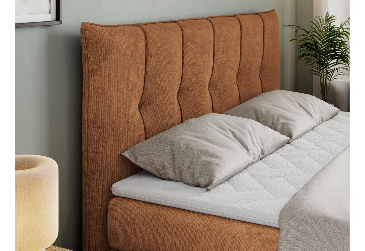 Łóżko kontynentalne PREMIUM 10 KING 120x200 - H4 - pomarańczowy, struktura