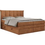 Łóżko kontynentalne PREMIUM 10 KING 140x200 - H4 - pomarańczowy, struktura
