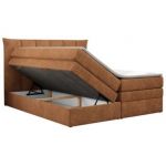 Łóżko kontynentalne PREMIUM 10 KING 140x200 - H4 - pomarańczowy, struktura