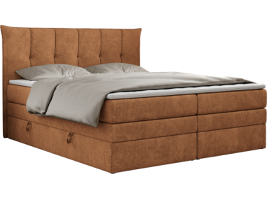 Łóżko kontynentalne PREMIUM 10 KING 180x200 - H4 - pomarańczowy, struktura