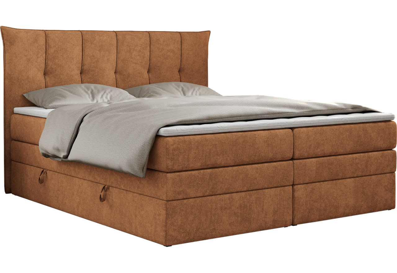 Łóżko kontynentalne PREMIUM 10 KING 180x200 - H4 - pomarańczowy, struktura