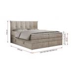 Łóżko kontynentalne PREMIUM 10 KING 120x200 - H3 - beżowy, struktura