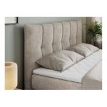 Łóżko kontynentalne PREMIUM 10 KING 120x200 - H3 - beżowy, struktura