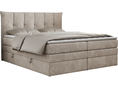 Łóżko kontynentalne PREMIUM 10 KING 140x200 - H3 - beżowy, struktura