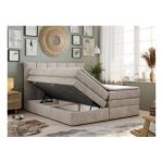 Łóżko kontynentalne PREMIUM 10 KING 160x200 - H3 - beżowy, struktura