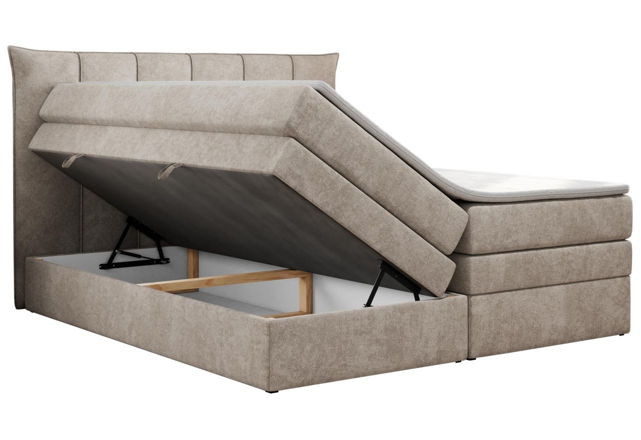 Łóżko kontynentalne PREMIUM 10 KING 180x200 - H3 - beżowy, struktura