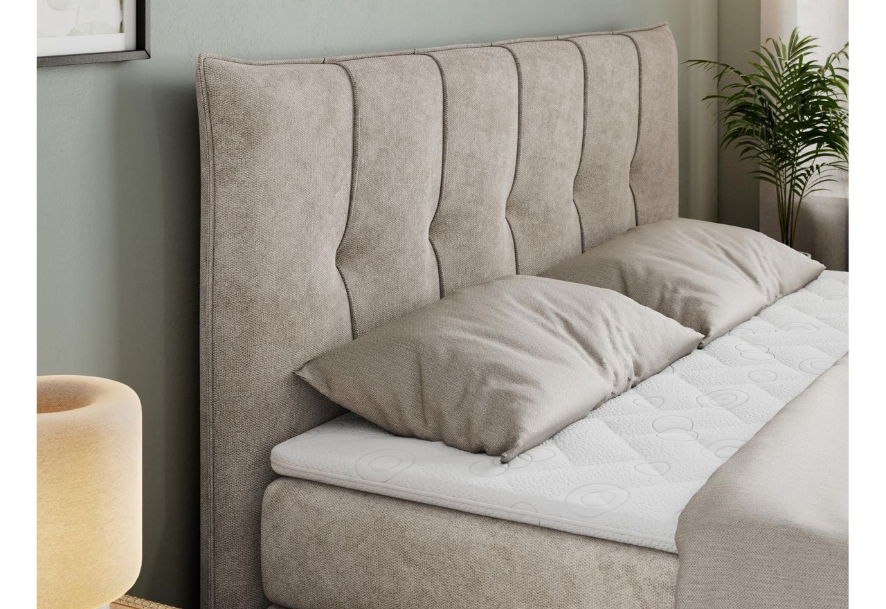 Łóżko kontynentalne PREMIUM 10 KING 120x200 - H4 - beżowy, struktura
