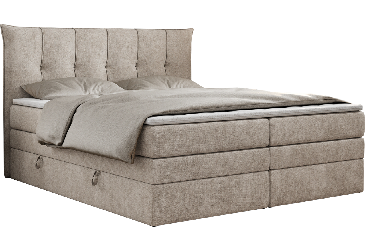 Łóżko kontynentalne PREMIUM 10 KING 180x200 - H4 - beżowy, struktura