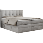 Łóżko kontynentalne PREMIUM 10 KING 120x200 - H4 - jasnoszary, welwet