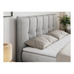 Łóżko kontynentalne PREMIUM 10 KING 180x200 - H4 - jasnoszary, welwet