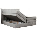 Łóżko kontynentalne PREMIUM 10 KING 180x200 - H4 - jasnoszary, welwet