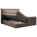 Łóżko kontynentalne PREMIUM 10 KING 200x200 - H3 - brązowy, welwet