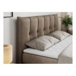 Łóżko kontynentalne PREMIUM 10 KING 120x200 - H4 - brązowy, welwet